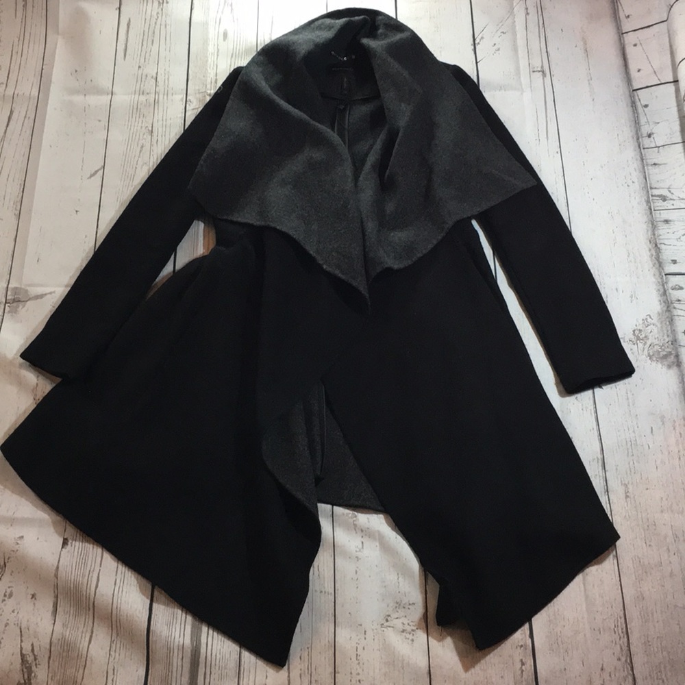 BCBGMAXAZRIA Asymetric Belted Coat NWOT. Oversized fit